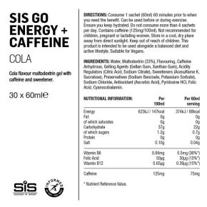 SIS GO Isotonic Energia + Kofeiinigeeli Cola 60ml