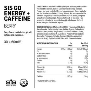 SIS GO Isotonic Energia + Kofeiinigeeli Marja 60ml